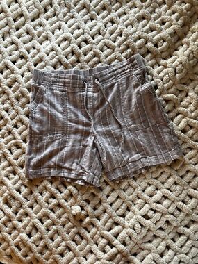 Talbots Taupe Striped High-Waist Women’s Shorts
